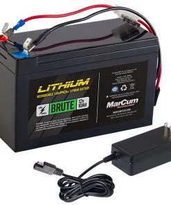 MarCum Lithium 12V 10AH LiFePO4 Brute Battery And 3amp Charger Kit