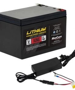 MarCum Lithium 12V 18AH LiFePO4 King Battery And 3amp Charger Kit LI Batteries