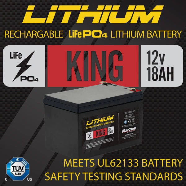 MarCum Lithium 12V 18AH LiFePO4 King Battery And 3amp Charger Kit LI Batteries 4 MarCum Lithium 12V 18AH LiFePO4 King Battery And 3amp Charger Kit LI Batteries